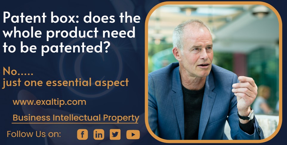 Does the whole of the product need to be patented to qualify for patent box relief?