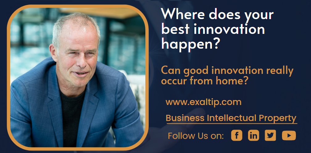 Where does your best innovation happen?
Can good innovation really occur from home?
#BusinessIntellectualProperty #LinkedIn #innovation #creativity #inventionharvesting #inventions
